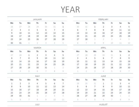 Download Any Year Calendar Mon Sun For Free Calendarstemplate