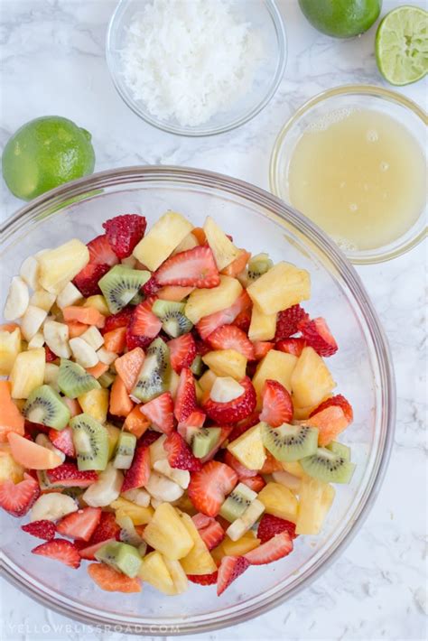 Tropical Fruit Salad With Honey Lime Dressing Hawaiian Inspired