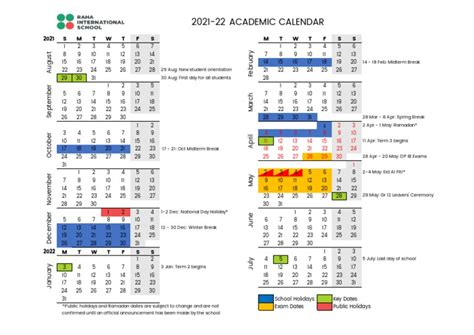 2021 22 School Calendar Gc Kcc Pdf