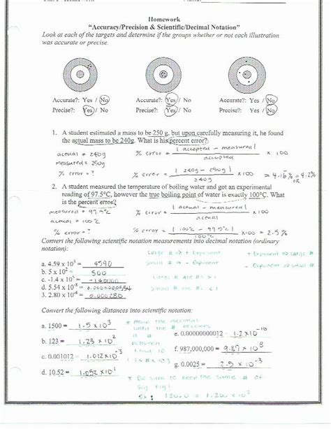 Percent Of Error Worksheet With Answers