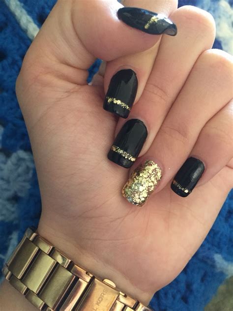 classy nail gold color  spring  black gold nails gold gel nails gold nail designs
