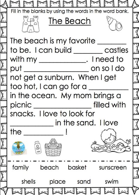 Pin by Alisha Satterwhite on Beach themed worksheets | Kindergarten