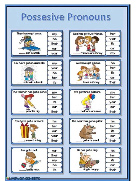 Possessive Pronouns Worksheet First Grade