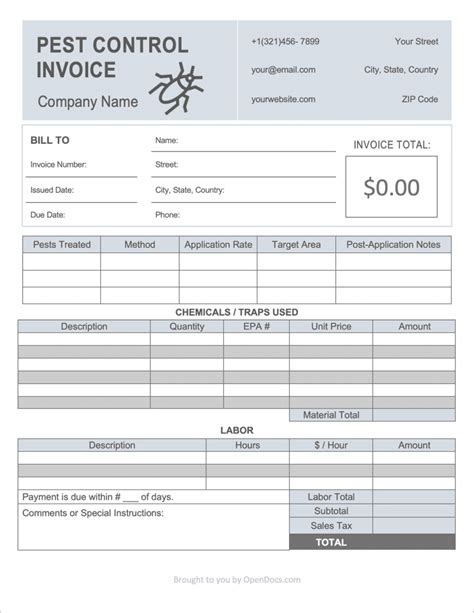Pest Control Service Contract Template