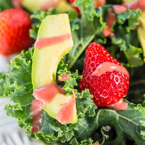 Strawberry Avocado And Kale Salad With Strawberry Apple Cider