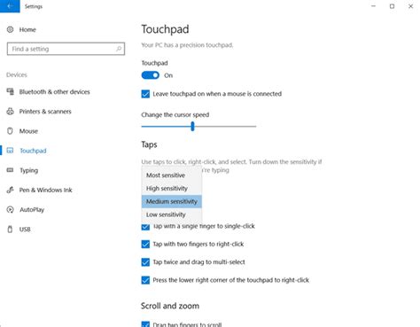 Configure Multi Finger Touchpad Gestures In Windows 10