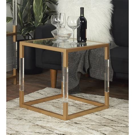 Butler specialty charleise acrylic and gold square end table. Metal, Glass and Acrylic End Table & Reviews | AllModern