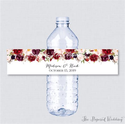 Along with this, i printed my own water bottle labels at home! Wedding Bottle Water Labels,Wedding Bottle Wrappers Red ...
