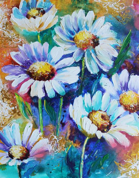 Daisies Aсryliс Painting On Canvas Flowers Art 1620 In Etsy