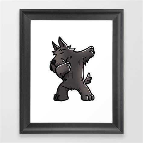 Funny Dabbing Scottish Terrier Dog Dab Dance Framed Art Print By