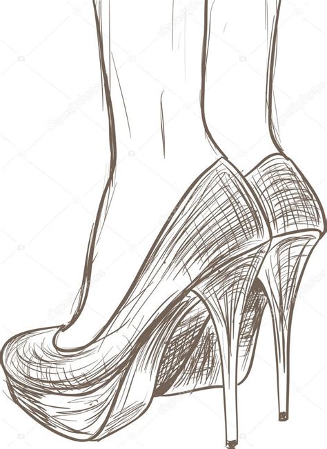 T L Charger L Image Vectorielle Libre De Droits Croquis De Chaussures