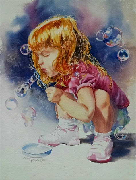 Blowing Bubbles Painting By Michele Thorp