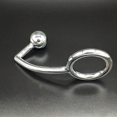 Free Shipping Alloy Single Ball Anal Plug With Penis Ring For Male