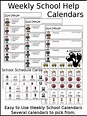 Free Weekly School Calendar | School calendar, Kids going to school, School