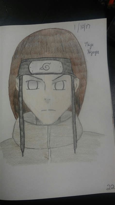 Neji Hyuga Naruto Drawings Male Sketch Art