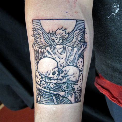 Tarot card tattoos also come in many beautiful forms. The Lovers Tarot Card by Dedleg: TattooNOW