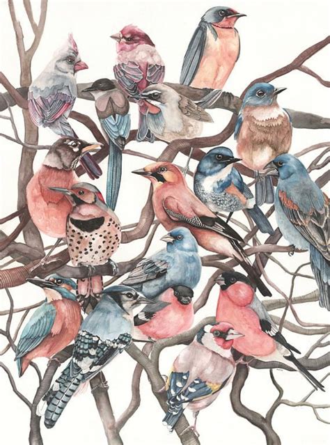 Birds On Branches Art Print Etsy Branch Art Art Prints Art