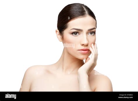 Beautiful Woman With Clean Fresh Skin Stock Photo Alamy