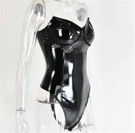 Sexy Leather Bodysuit Fetish Role Play Lingerie Sexywear Etsy