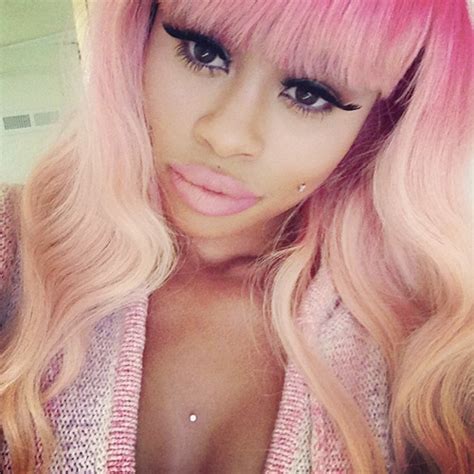 Blac Chyna Straight Ash Blonde Dark Roots Flat Ironed Hairstyle