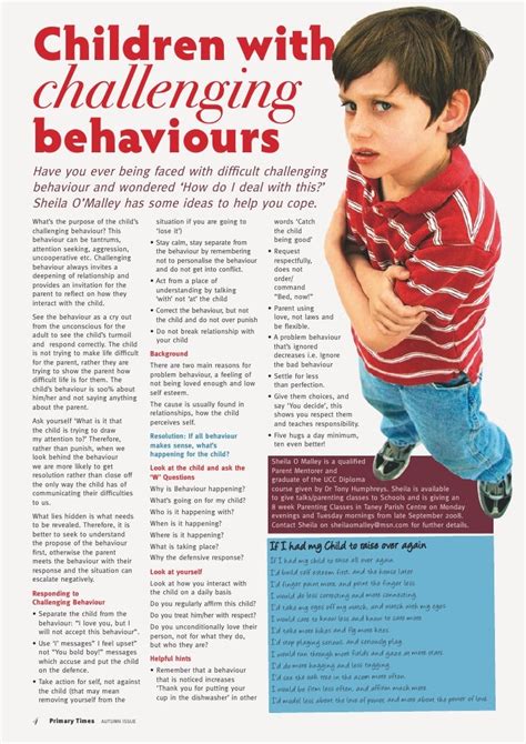 Childrens Challenging Behaviour Article P Times