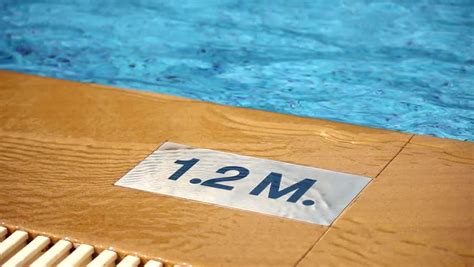 12 M Depth Marking On Pool Scription Of The Swimming Pool