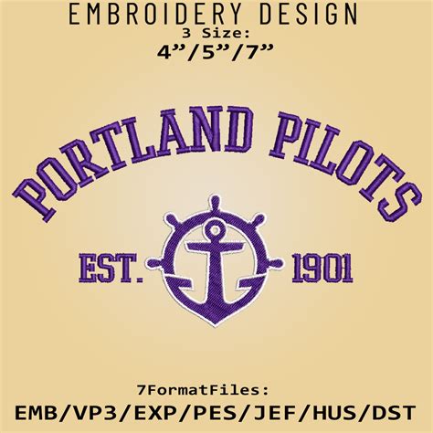 Portland Pilots Embroidery Design Ncaa Logo Embroidery File Inspire