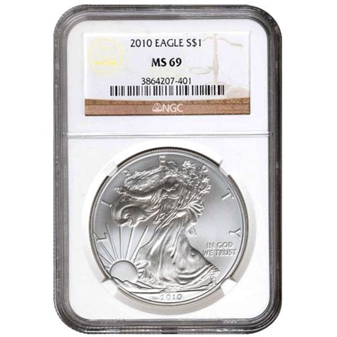 2010 1 Oz Silver American Eagle Coins Ngc Ms69