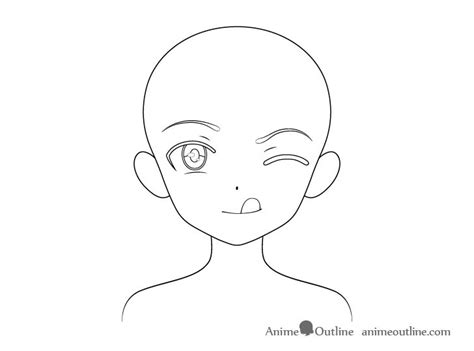 How To Draw Anime Tongue Out Face Step By Step Animeoutline Anime