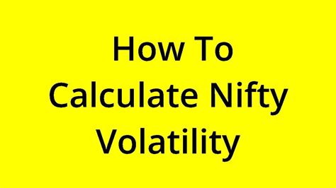 Solved How To Calculate Nifty Volatility Youtube