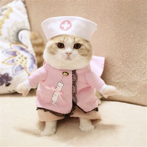 Cute Pet Dog Cat Clothes Funny Puppy Nurse Uniform Cosplay