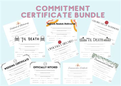 Commitment Ceremony Certificate Bundle The Wedding Society