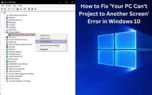 How To Fix Your Pc Can T Project To Another Screen Error In Windows