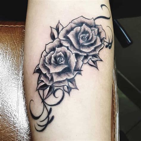 Two Rose Outline Tattoo
