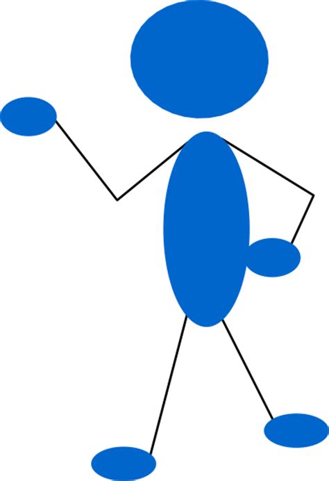 Pointing Blue Stick Man Clip Art At Vector Clip Art Online