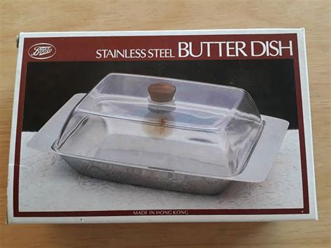 Retro Stainless Steel Butter Dish 1970s Boots Stainless Steel Butter