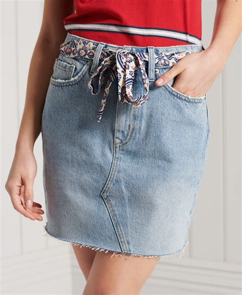 Womens Denim Mini Skirt In Florence Light Vintage Superdry