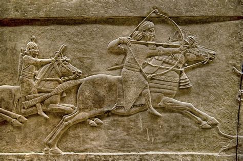 Assyrian Relief Panel Of Ashurnasirpal Lion Hunting 668 627 Bc