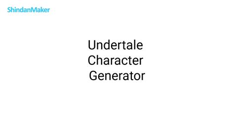 Undertale Character Generator