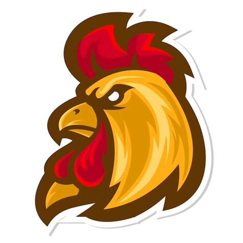 Rooster Head Mascot Logo Premium Vector