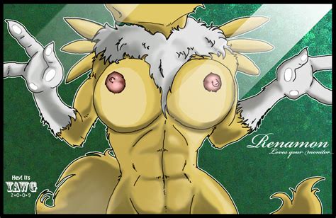 rule 34 against glass anthro breasts color digimon female female only front view fur furry