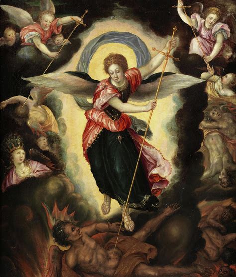The Archangel Michael Defeating Satan Painting By
