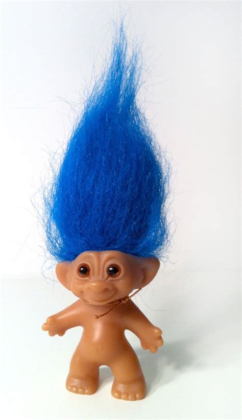 Uneeda Wishnik Troll Doll Blue Hair Blue Hair Dolls And Childhood
