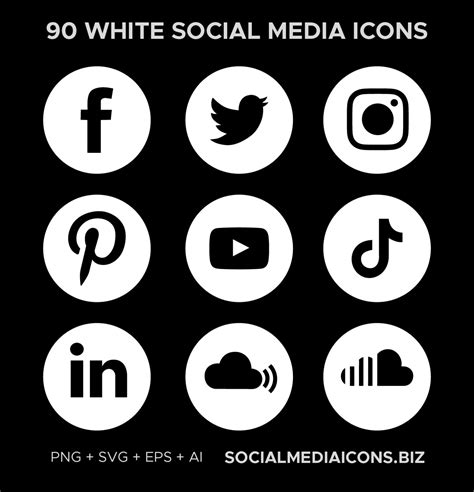 Round Social Media Icons White New Socialmediaicons