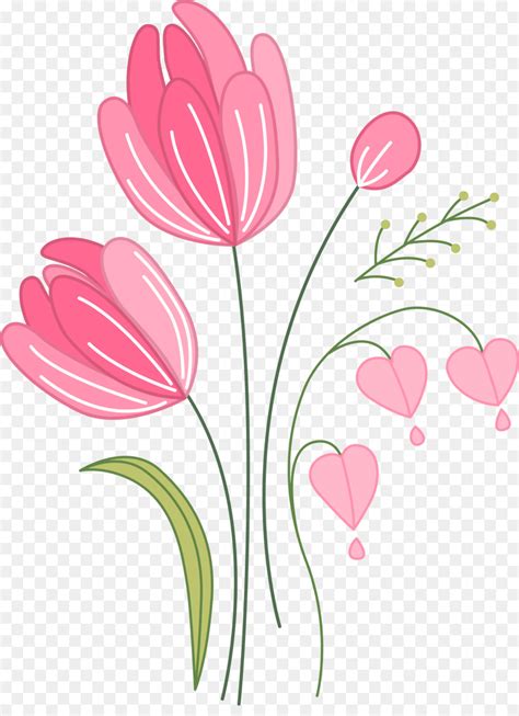 Tulip Euclidean Vector Computer File Vector Pink Tulips Png Download