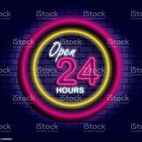 Open 24 Hours Stock Illustration Download Image Now 24 Hrs 24 7