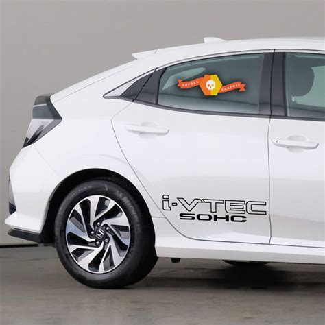 Honda Civic Accord Car Graphics I Vtec Sohc X2 Decals Vinyl Sticker