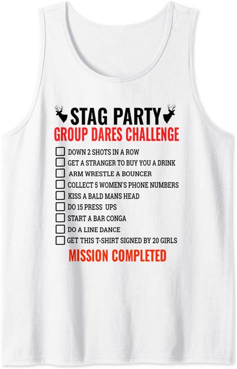stag do bachelor party dares checklist game tank top uk fashion