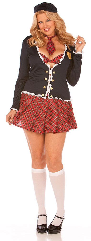 Skool Daze School Girl Plus Size Costume Costume Includes A Navy Blue Blazer Top With Double