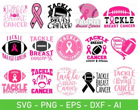 Tackle Breast Cancer Svg Tackle Breast Cancer T Shirt Svg Fight Tackle Cancer Svg Eps Dxf